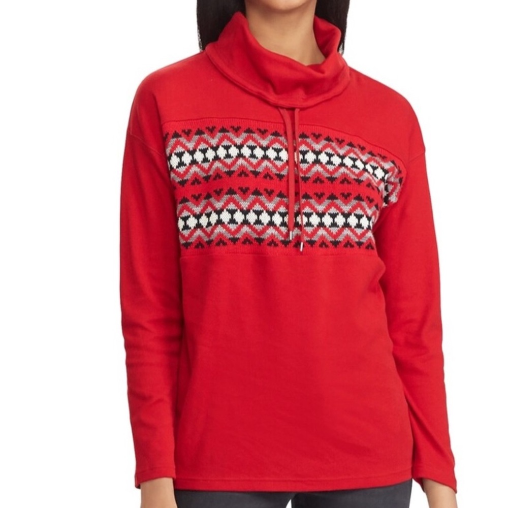 Chaps Drawstring Turtleneck Sweatshirt Medium